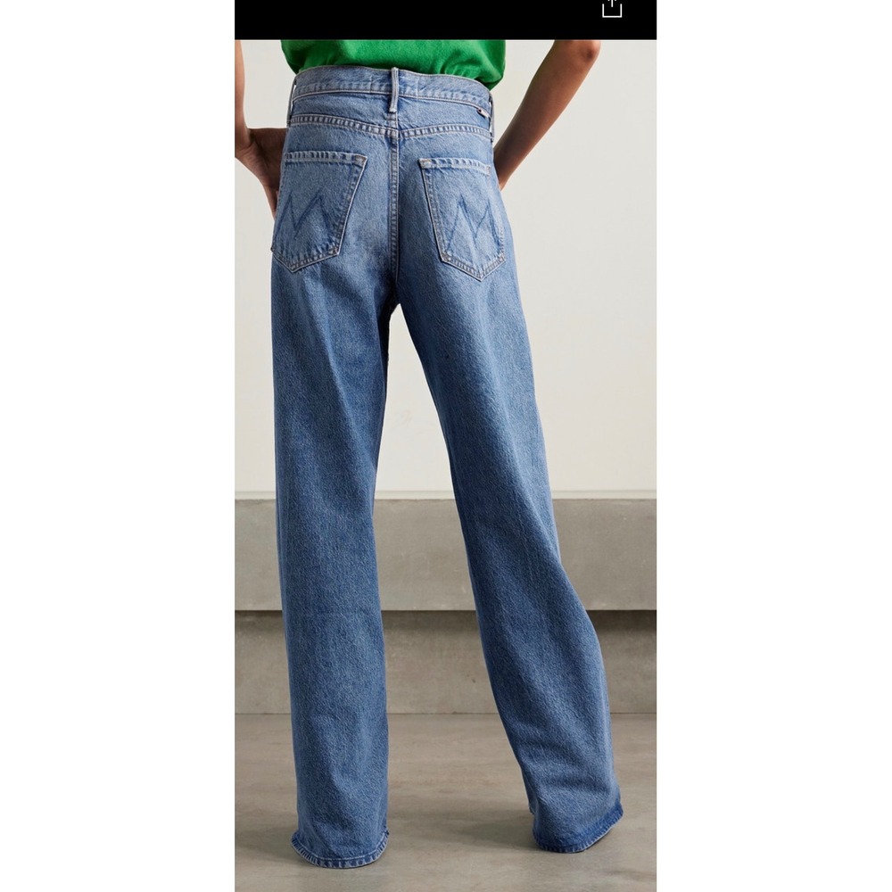 Mother The Lemon Twist Sneak Jeans Rolling In The Dough Blue Wide Leg 32 - Picture 2 of 10